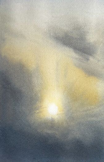 100 dagar av sol, dag 97. Akvarell, 18 × 26 cm.