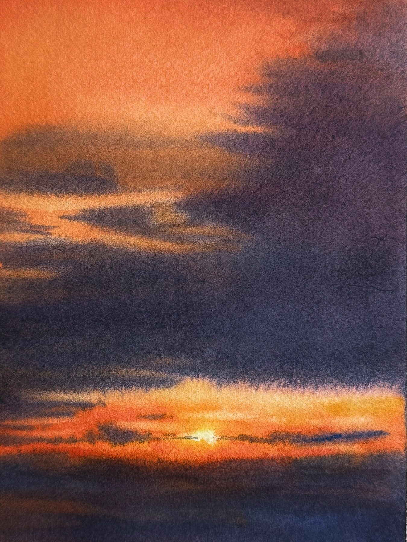 Färgsprakande solnedgång i Juli